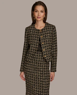 Donna Karan New York Women's Tweed Button-Front Jacket