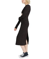 Volcom Juniors' Sential Cutout Long-Sleeve Midi Dress