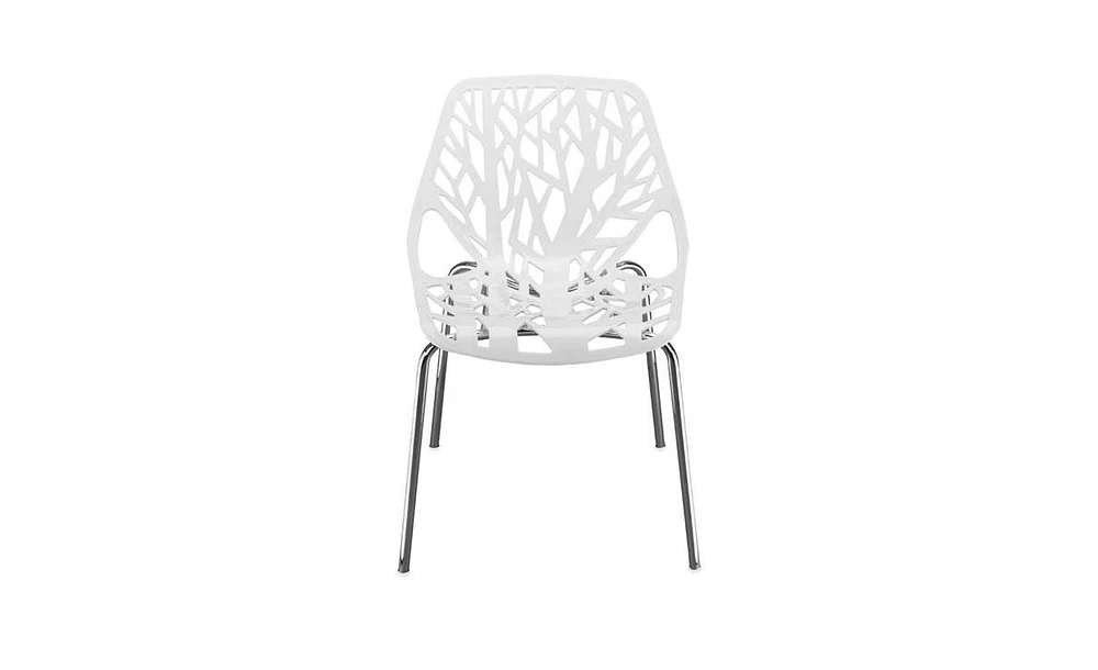 Slickblue 4-Piece Birds Nest Style Lounge Chair Set, Elegant White Design for Indoor & Outdoor Use