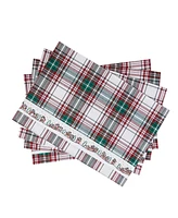 Avanti Holiday Cotton Plaid Placemats 13" x 19", Set of 4