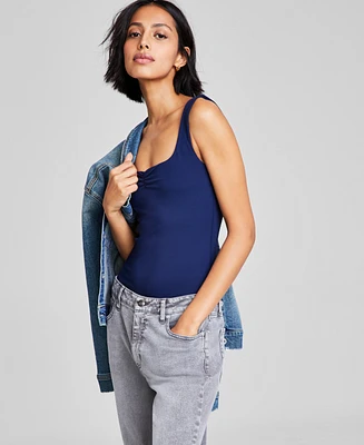 And Now This Women's Ruched Square-Neck Tank Bodysuit, Exclusively at Macy's