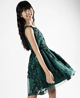 Rare Editions Big Girls Burnout Velvet Dress
