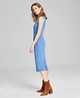 And Now This Women's Sleeveless Denim Midi Dress, Exclusively at Macy's