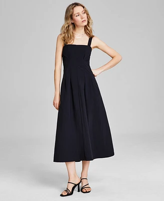 And Now This Women's Square-Neck Nylon Midi Dress, Exclusively at Macy's