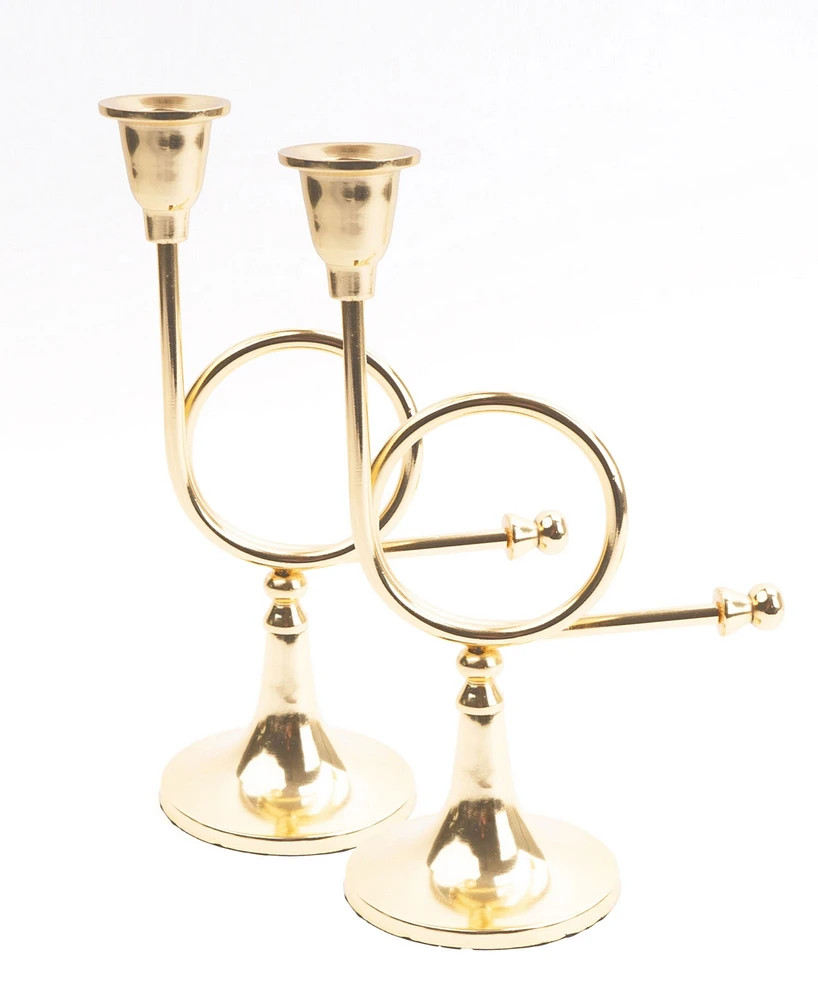 8 Oak Lane French Horn Candlesticks