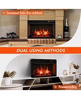 Gymax 1400W 26 Inch Electric Fireplace Insert 4777 Btu Recessed Freestanding Fireplace w/ Remote