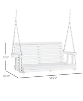 Slickblue 2-Seater Outdoor Patio Swing Chair with Cup Holders