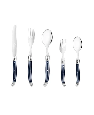 French Home Laguiole Connoisseur 20-Piece 18/10 Stainless-Steel Flatware Set with Handles