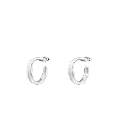 UNOde50 Sterling Silver Metal Clad Hoop Earrings