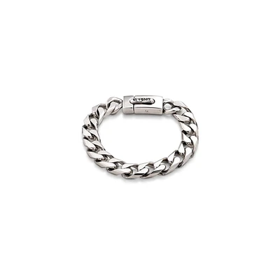 UNOde50 Sterling Silver-Plated Metal Medium Treaded Bearded Chain Bracelet