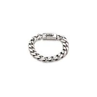 UNOde50 Sterling Silver-Plated Metal Medium Treaded Bearded Chain Bracelet