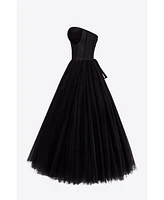 Milla Women's Strapless Puffy Midi Tulle Dress