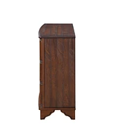 Slickblue 40" Retro Console Table with Adjustable Storage Shelf, Natural Walnut Entryway & Living Room Table