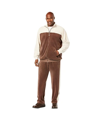 KingSize Big & Tall Colorblock Velour Tracksuit