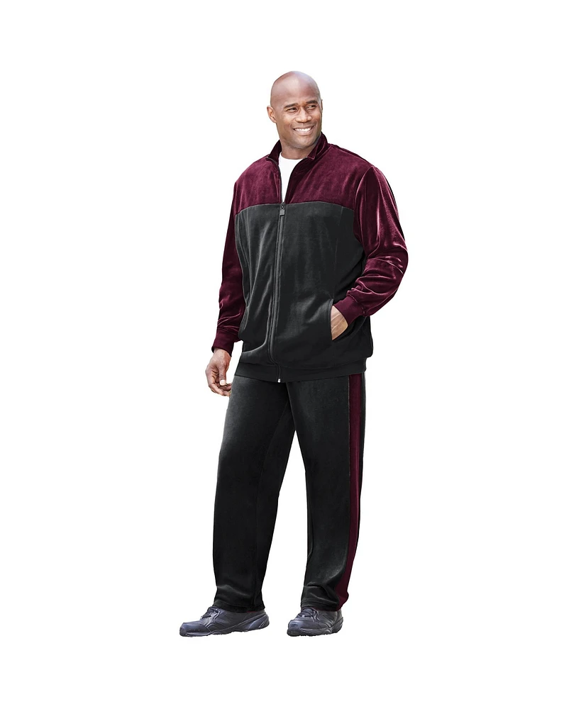 KingSize Big & Tall Colorblock Velour Tracksuit
