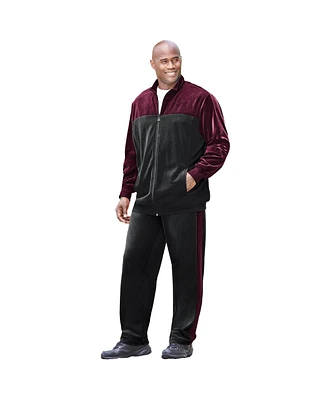 KingSize Big & Tall Colorblock Velour Tracksuit