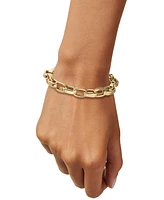 Macy's Polished Rolo Link Bracelet in 14k Gold Over Sterling Silver Made in Italy