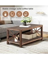 Slickblue 52''W Handcrafted Coffee Table In Front Of The Sofa Or Loveseat For Living Room