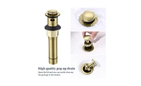 Slickblue Brushed Gold Bathroom Faucet with Pop-Up Drain & Supply Hoses, 2-Handle 360-Degree High Arc Swivel Spout, 4