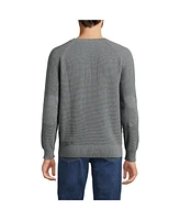 Lands' End Men's Long Sleeve Cotton Cashmere Waffle Sweater