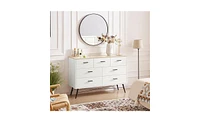 Slickblue 7-Drawer Dresser for Bedroom, Modern White Chest with Deep Drawers, Wood Storage Unit for Living Room