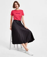 Boss Orange Women's Cotton Logo Crewneck Short-Sleeve T-Shirt