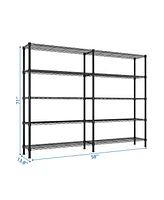 Slickblue 58''W Adjustable Storage Shelves - Heavy Duty Nsf Wire Shelving Unit