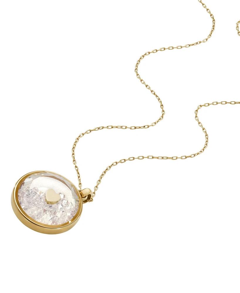 Fossil Sadie Yours Truly Stainless Steel Pendant Necklace