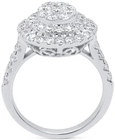 Forever Grown Diamonds Lab-Grown Diamond Halo Cluster Ring (2 ct. t.w.) Sterling Silver