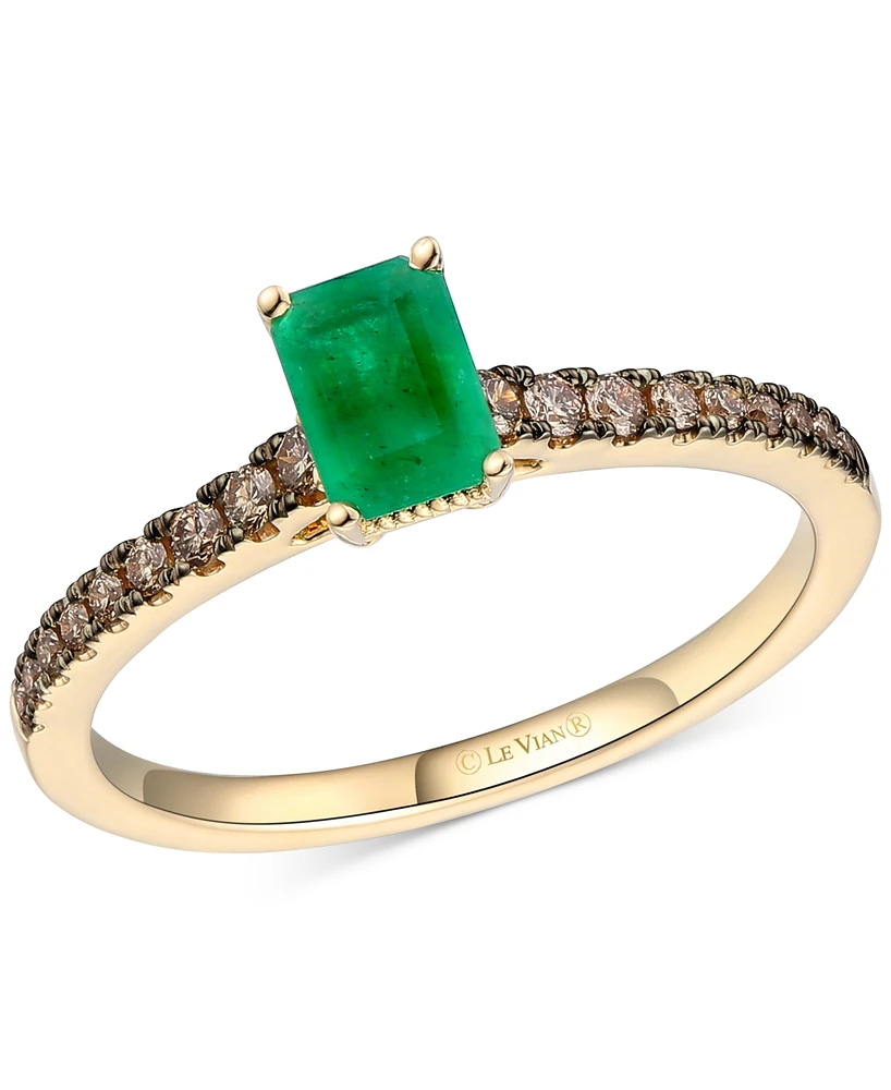 Le Vian Emerald (1/3 ct. t.w.) & Chocolate Diamond (1/5 ct. t.w.) Ring in 14k Honey Gold