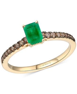 Le Vian Emerald (1/3 ct. t.w.) & Chocolate Diamond (1/5 ct. t.w.) Ring in 14k Honey Gold