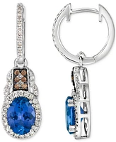 Le Vian Blueberry Tanzanite (2 ct. t.w.) & Diamond (1/2 ct. t.w.) Charm Hoop Earrings in 14k White Gold