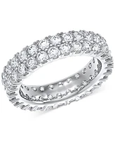 Diamond Double Row Eternity Ring (3 ct. t.w.) Platinum, 14k White Gold, or Rose Created for Macy's