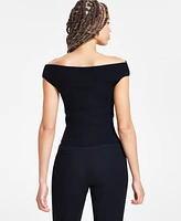 Bar Iii Women's Off-The-Shoulder Cutout Sweater Tank, Exclusively at Macy's