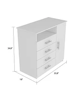 Streamdale Furniture Baylon 5-Drawer 1-Shelf Dresser White