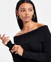 Bar Iii Women's Off-The-Shoulder Sweater Dress, Exclusively at Macy's