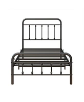 Streamdale Furniture Metal Platform Bed Frame With Headboard No Box Spring Needed Twin