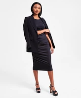 Bar Iii Women's Ruched Sleeveless Midi Dress, Exclusively at Macy's