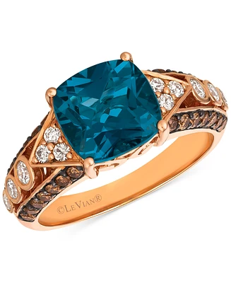 Le Vian London Blue Topaz (3-1/3 ct. t.w.) & Diamond (5/8 ct. t.w.) Ring in 14k Rose Gold