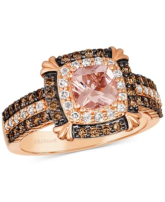 Le Vian Morganite (5/8 ct. t.w.) & Diamond (3/4 ct. t.w.) Halo Ring in 14k Rose Gold