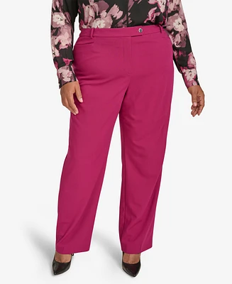 Calvin Klein Plus Mid-Rise Straight-Leg Pants