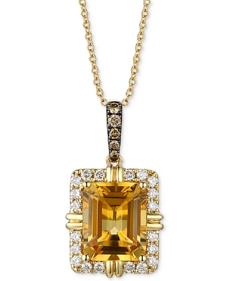 Le Vian Citrine (2-5/8 ct. t.w.) & Diamond (1/4 ct. t.w.) 19" Pendant Necklace in 14k Yellow Gold