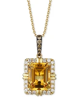 Le Vian Citrine (2-5/8 ct. t.w.) & Diamond (1/4 ct. t.w.) 19" Pendant Necklace in 14k Yellow Gold