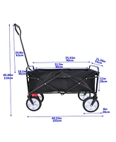 Streamdale Furniture Folding Wagon Garden Shopping Beach Cart (Black)