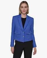 Karl Lagerfeld Paris Women's Fringed Tweed Blazer