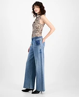 Bar Iii Women's High-Rise Wide-Leg Denim Jeans, Exclusively at Macy's