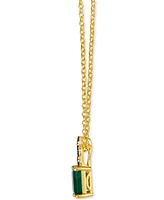 Le Vian New Emerald (1-1/5 ct. t.w.) & Diamond (1/10 ct. t.w.) 19" Pendant Necklace in 14k Yellow Gold