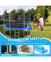 Streamdale Furniture 16 Ft Trampoline Inside Safety Net With Basketball Hoop