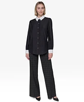 Karl Lagerfeld Paris Women's Pintucked Blouse