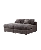 Streamdale Furniture Elegant Corduroy Sofa Bed with Square Arms and Plush Cushion